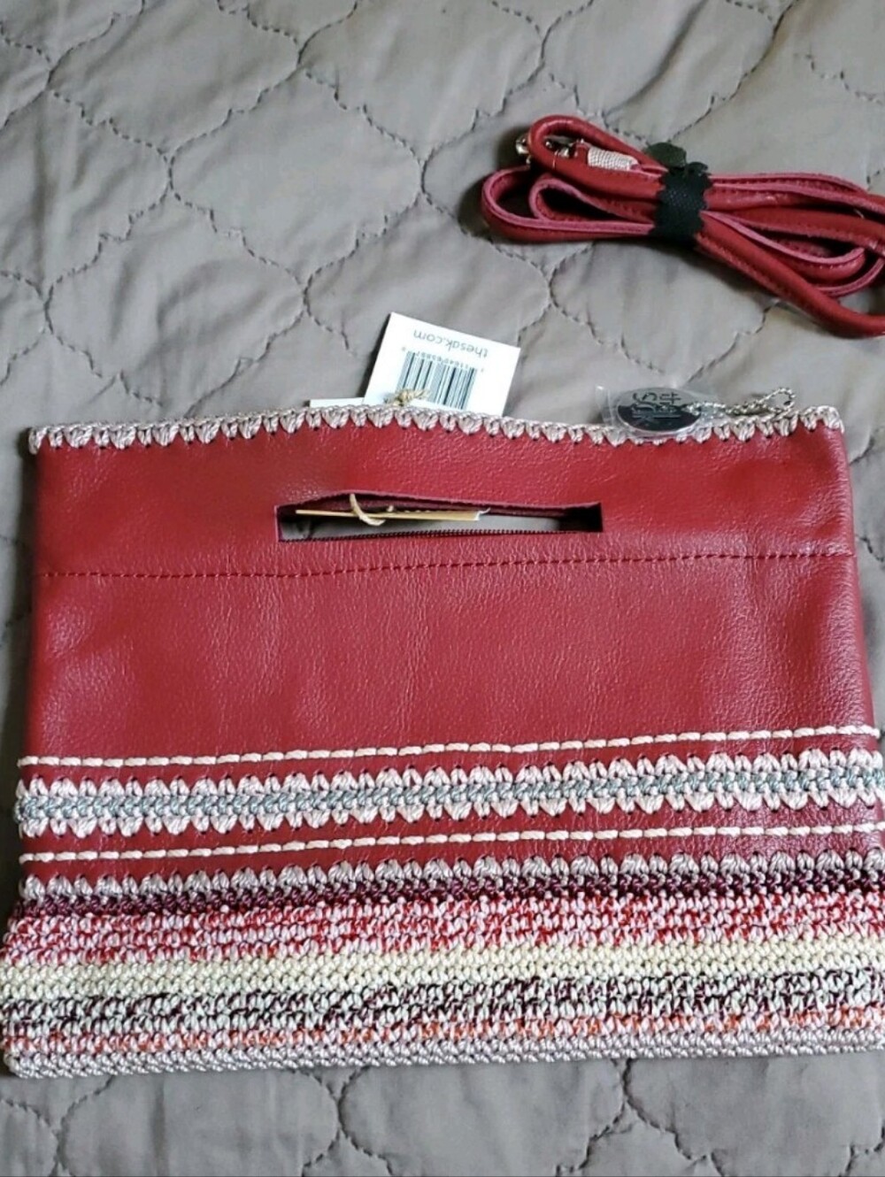 THE SAK Linden Crossbody Handbag in Crimson Small Back to Bali New